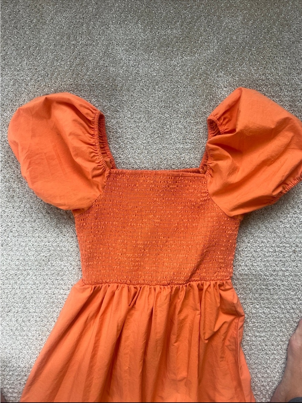 Lark & Grey Orange Puff Sleeve Tiered Maxi Dress - Picture 2 of 4